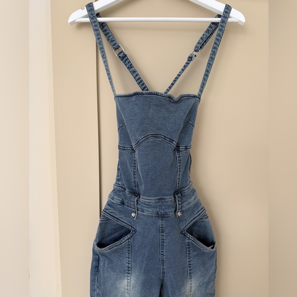 Maniere De Voir Denim Jumpsuit Size 4 - Picture 5 of 7